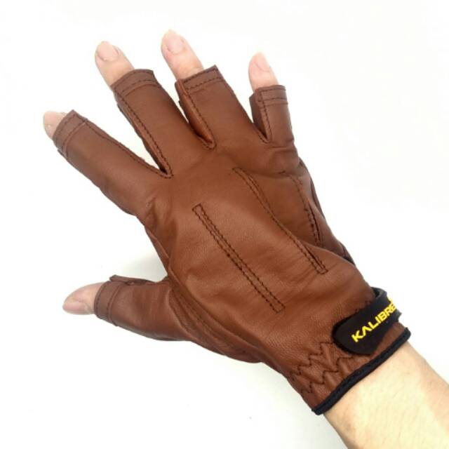 KALIBRE 994013-001 Sarung Tangan Motor Kulit Leather Gloves Glove setengah jari Coklat