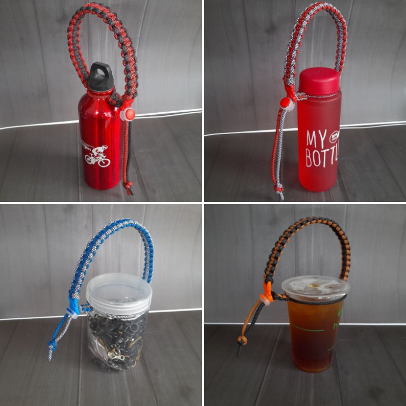 Tali Paracord Prusik Untuk Botol Minum Hydro Flask / Bottle Strap / Tali Botol / Bottle Strap Paracord Prusik/ Tali gantungan botol tumbler cup minum