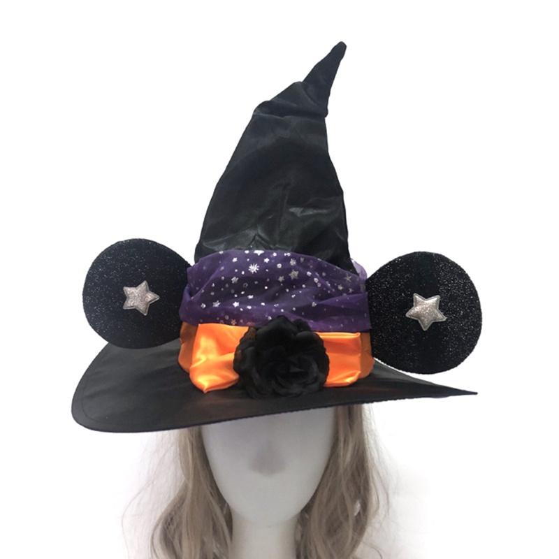 Topi Penyihir Warna Hitam Untuk Kostum Cosplay Halloween