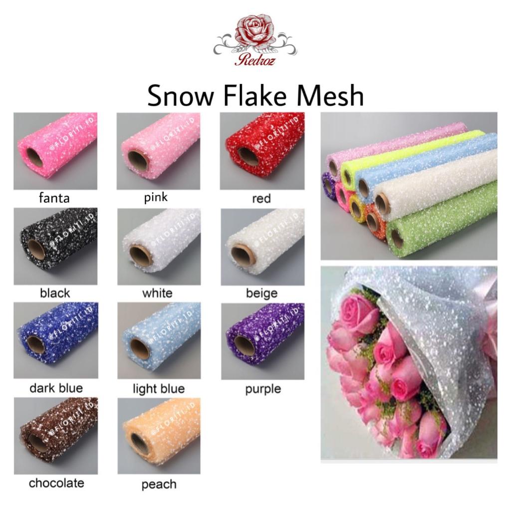 

1 Roll SNOW FLAKE JARING SALJU Flower Mesh / Flower Wrapping Korea Import / Kertas Buket