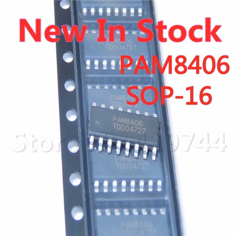 50pcs / LOT PAM8406 PAM8406DR SOP-16 SMD 5W stereo audio amplifier chip 100%