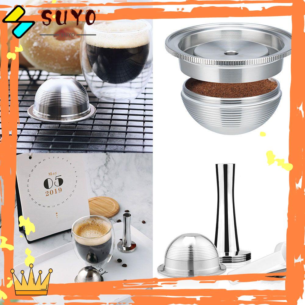 Suyo Kapsul Kopi Bahan Stainless Steel Reusable Dengan Sendok