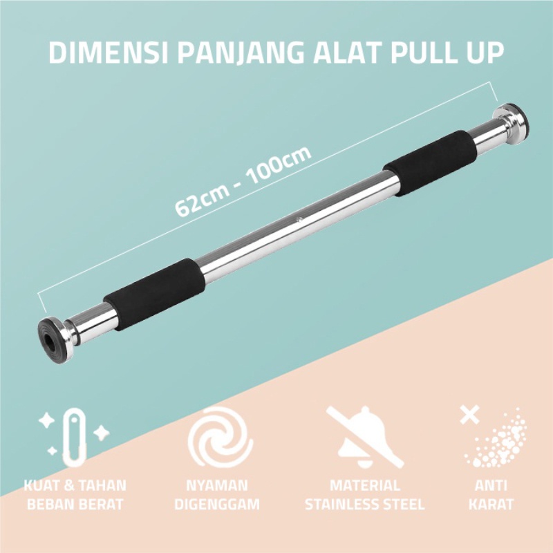 Alat Fitness Tiang Pull Up Olahraga Pintu Chin Up Pull Up Bar Rumah Panjang &amp; Pendek - FH8