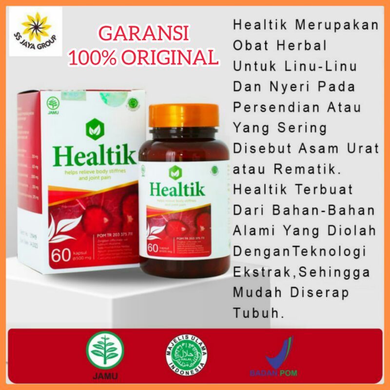 KAPSUL HEALTIK HERBAL ASAM URAT - HEALTIK ORIGINAL - KAPSUL HEALTIK ASLI - OBAT NYERI PERSENDIAN