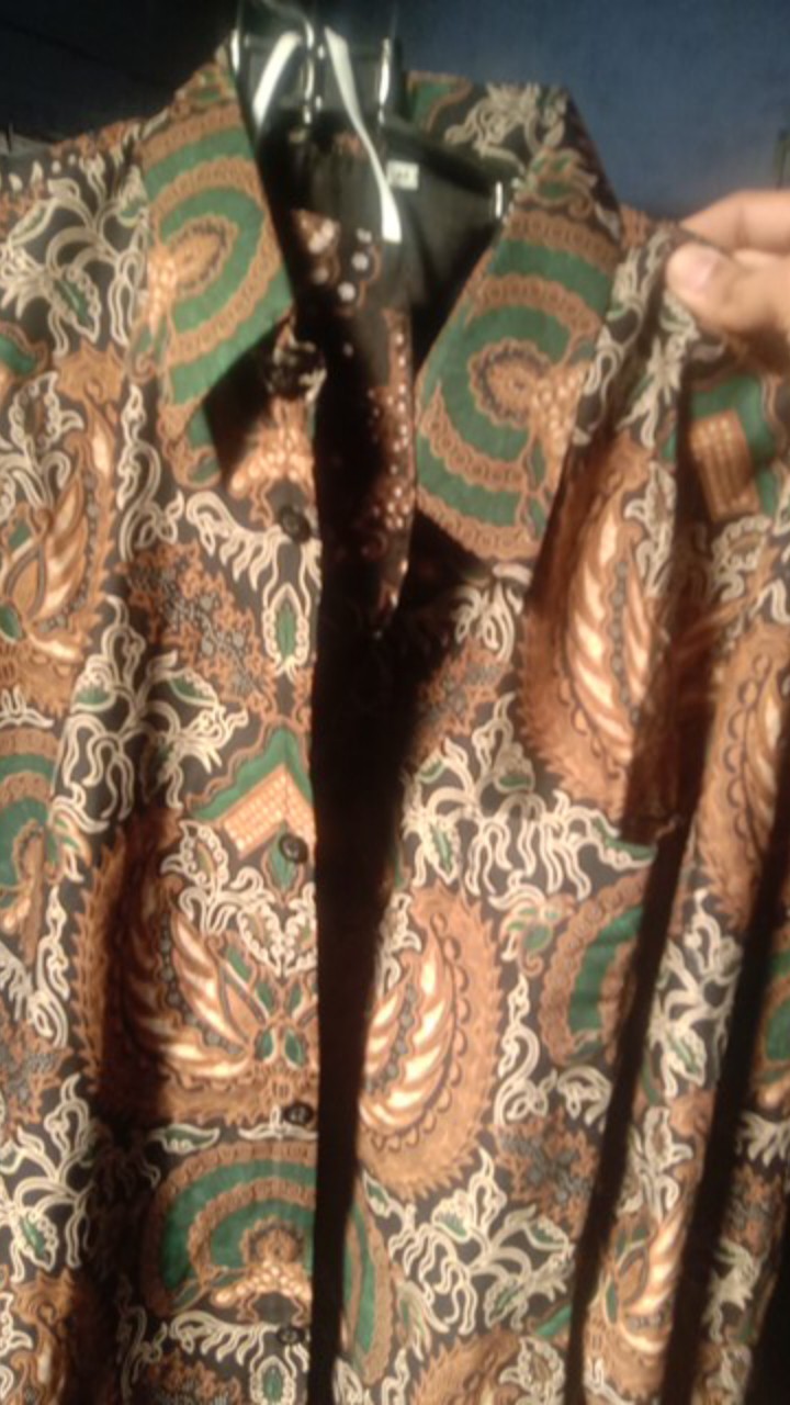 Kemeja Batik Gondrowaru Ijo Full Furing Katun Halus Baturaden