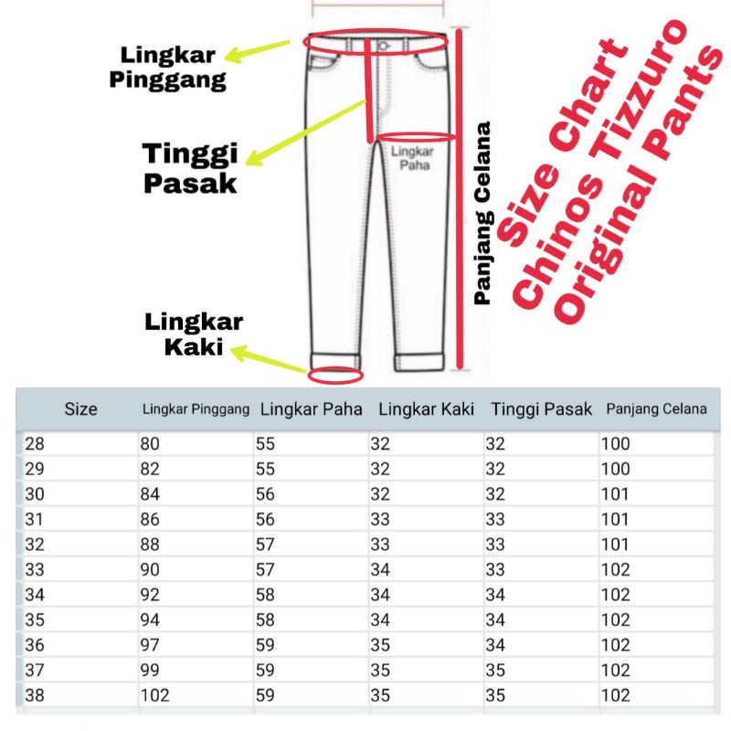 TIZZURRO CELANA CHINO PRIA | CHINO ORIGINAL SIZE