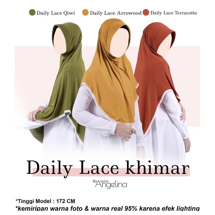 PRELOVED DAILY KHIMAR LACE HARDPAD ATELIER ANGELINA SIZE M