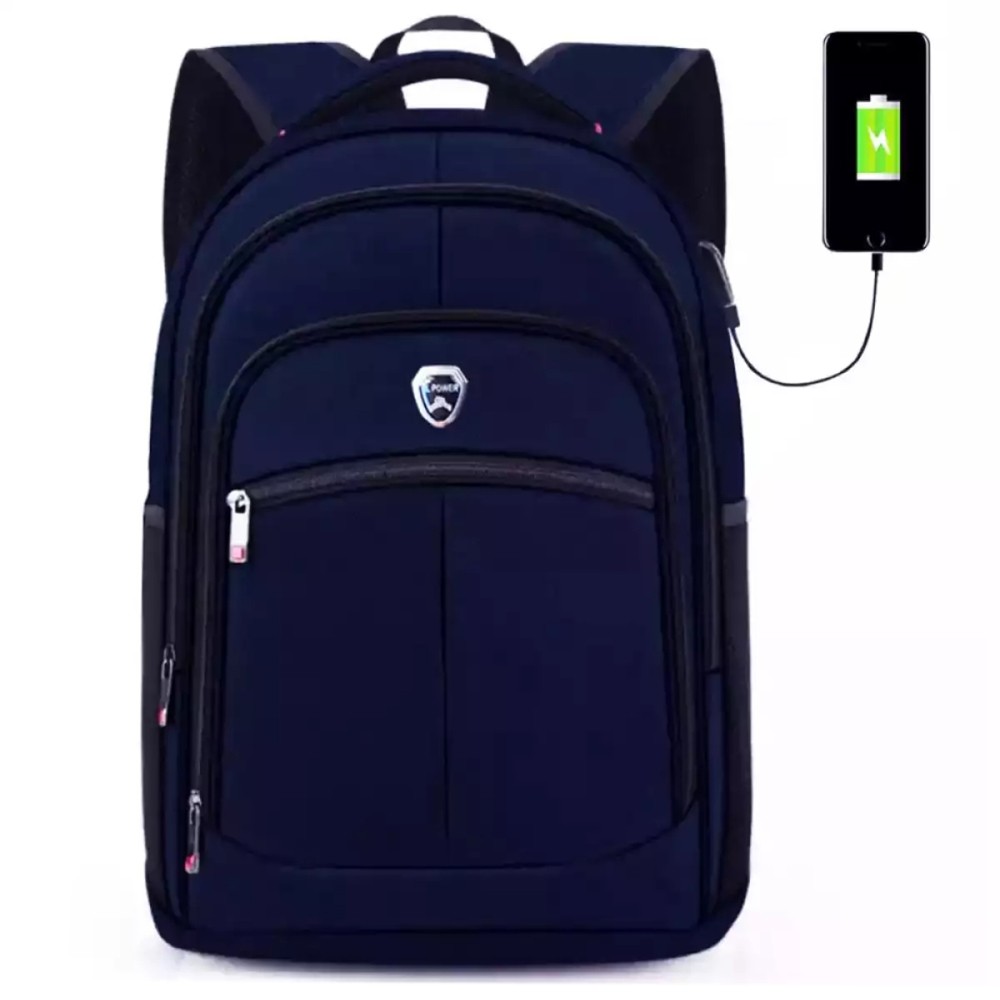 SHOPEE 6.6 SUPER SALE!! Tas Ransel Pria Polo Power P-14005 Tas USB Backpack Laptop Original Import - Bonus USB + Raincover