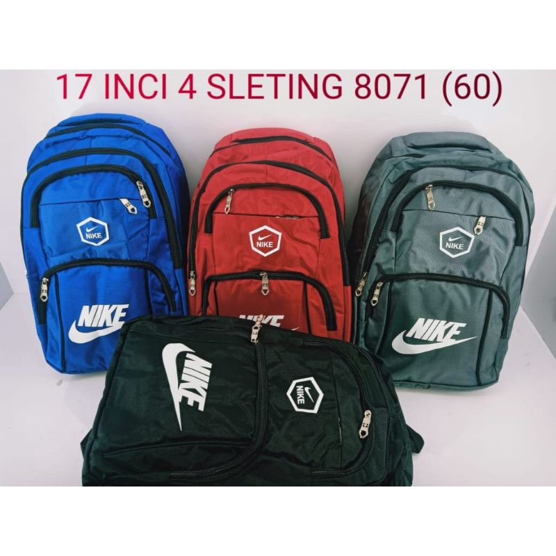 Tas Ransel Sekolah Anak Perempuan/Laki-laki Model Nike 4 Sleting