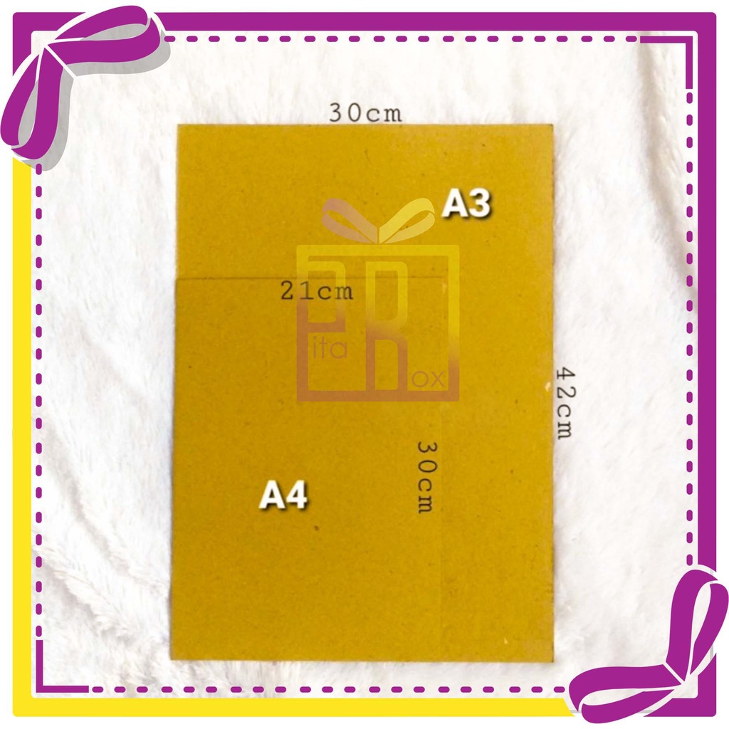 Jual Karton hard board / karton tebal / yellow board ukuran A3 | Shopee ...