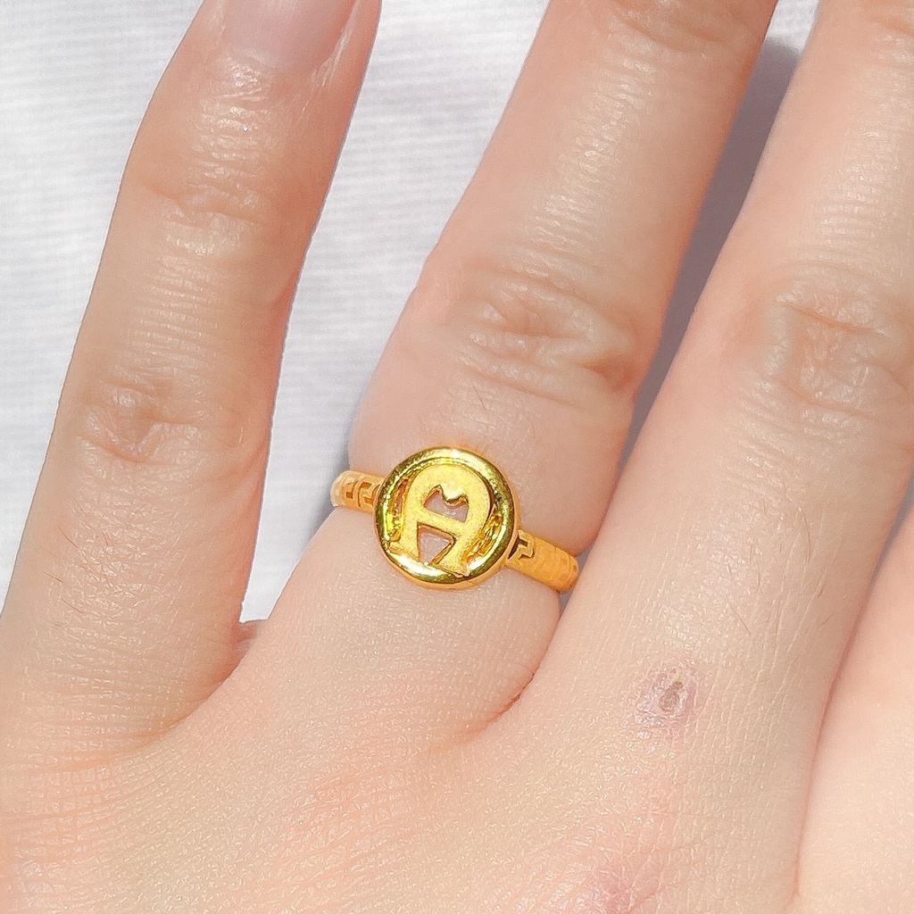 Cincin anak dan dewasa emas asli kadar 700 70 16k merk branded ringan gold ring 0,5 0,5 gram gr g lebar tampak besar