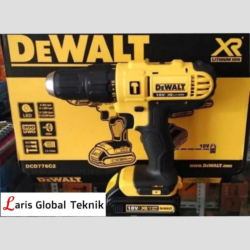 Dewalt DCD776C2 Mesin Bor Tembok Baterai Cordless DCD776 18V
