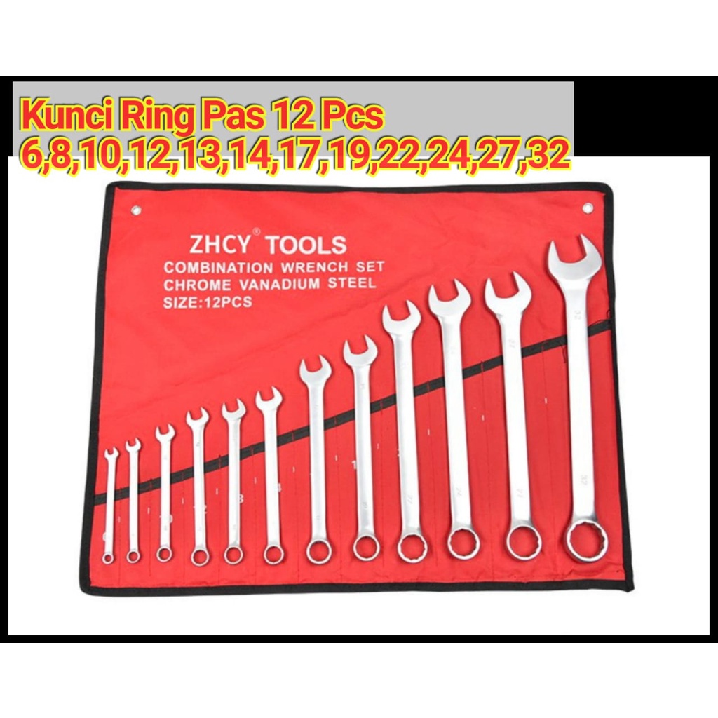 Set Kunci Ring Pas 6-32mm 12pcs / Combination Wrench Set 12pcs