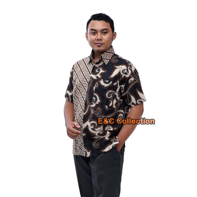 Blouse Batik Wanita Putri Kembar Modern Coklat / Atasan Batik Wanita / S M L XL 2L 3L 4L 5L-3