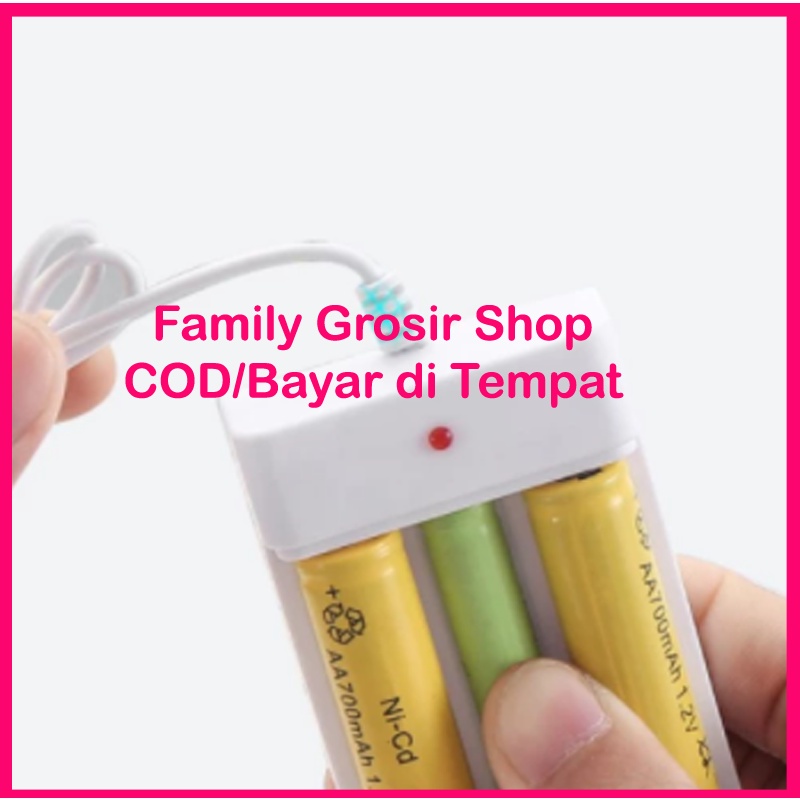 Desktop Charger Baterai Rechargeable A2 A3 AA/AAA 3 Slot Casan Battery Isi Ulang Kabel Usb