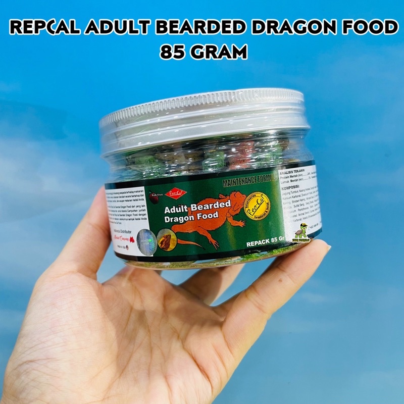 REPCAL BEARDED DRAGON 85GR ADULT MAKANAN KADAL NAGA BERJENGGOT REPTIL XDR TURTLE ORIGINAL
