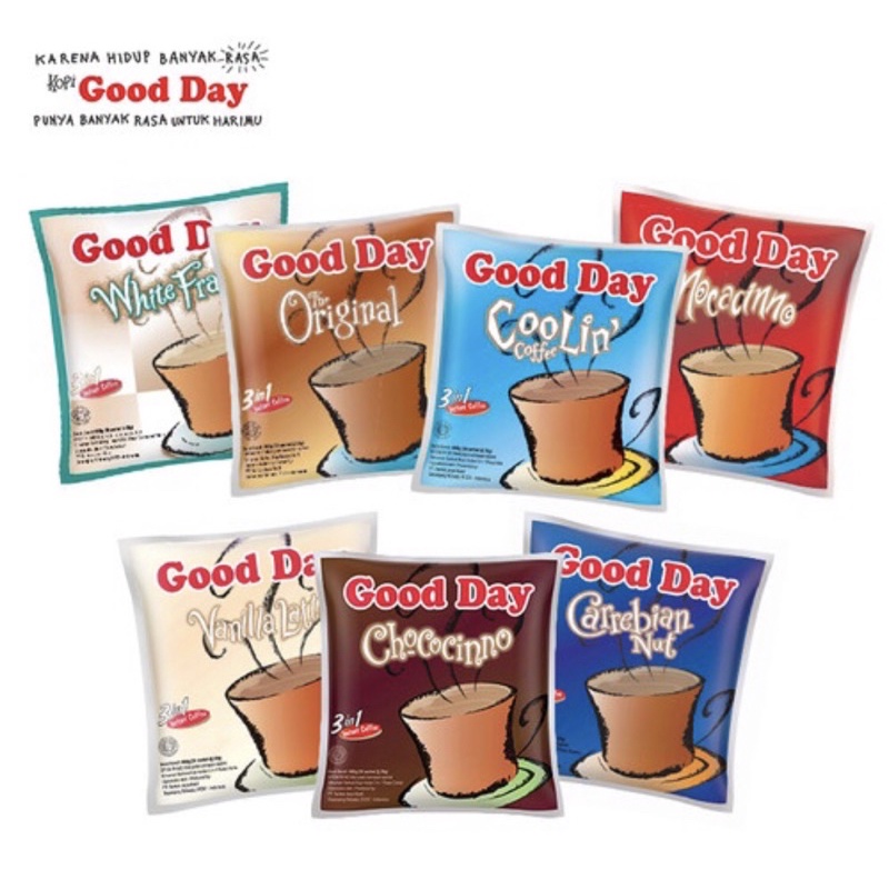 

Good Day Mocacinno, Chococinno, Vanilla Latte, Original All Varian rasa