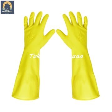 Duraglove Sarung Tangan HIGIENIS Panjang Latex Butterfly Ukuran L - Kuning