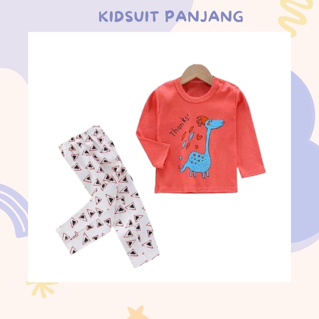 HappyOliver KIDS SUIT PIYAMA PANJANG Setelan Anak Bahan Kaos Celana Berkualitas Import cewek cowok H1A