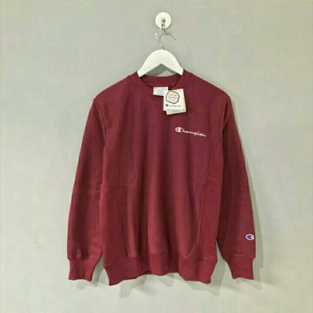 Crewneck Champion Reserve Weave Script Logo Maroon Original