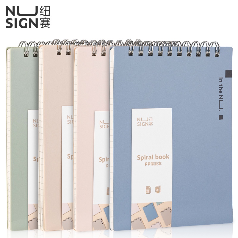 Nusign Spiral Notebook / Buku Catatan Jilid Spiral Vertikal A6 60 Lembar 80 GSM Desain Warna Pastel NS309