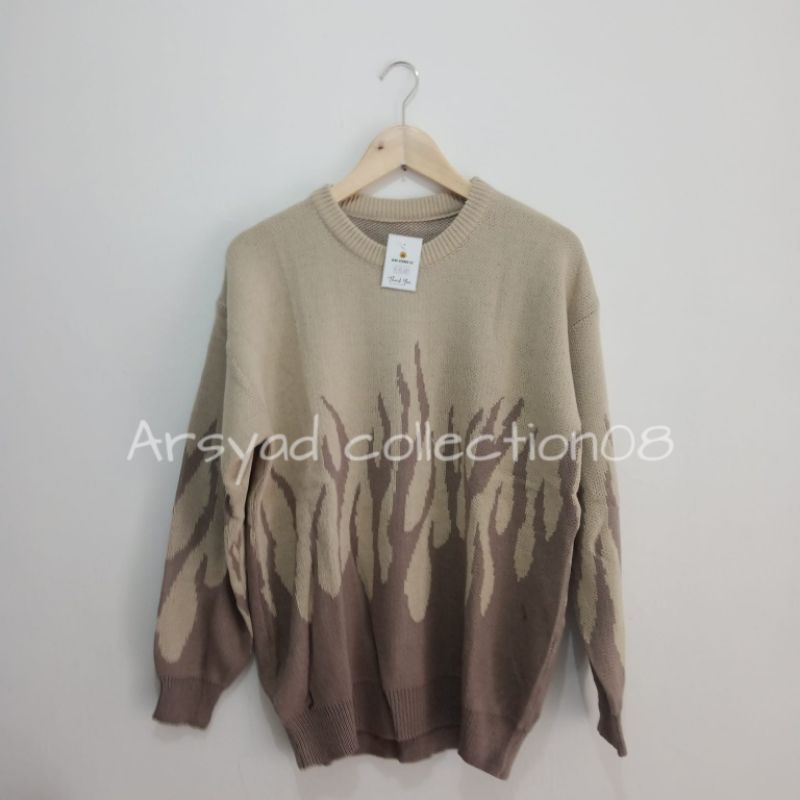 sweater rejut cewe cowo terbaru sweater motif api