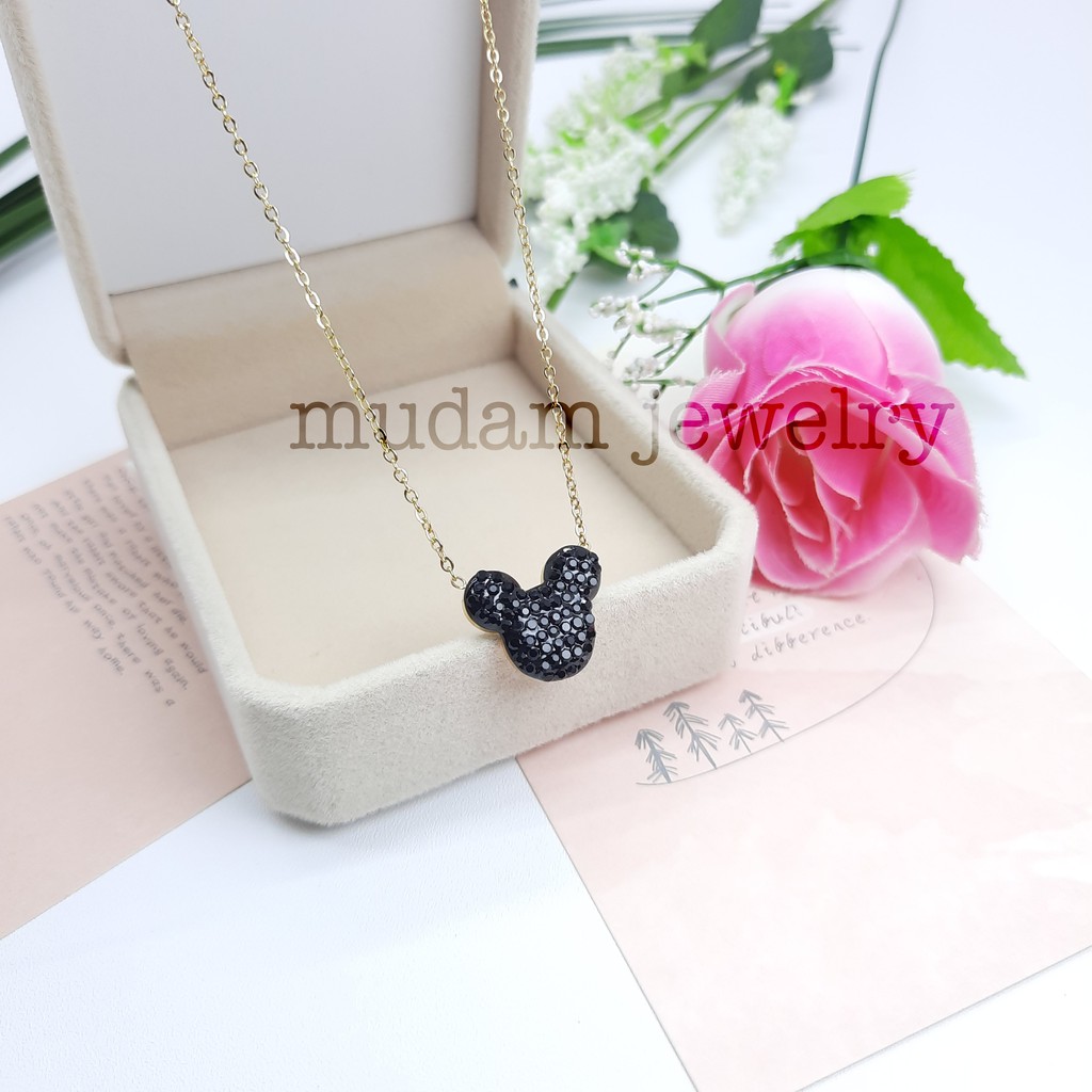 Kalung Titanium Mickey  Tersedia Warna Rose Gold dan Gold