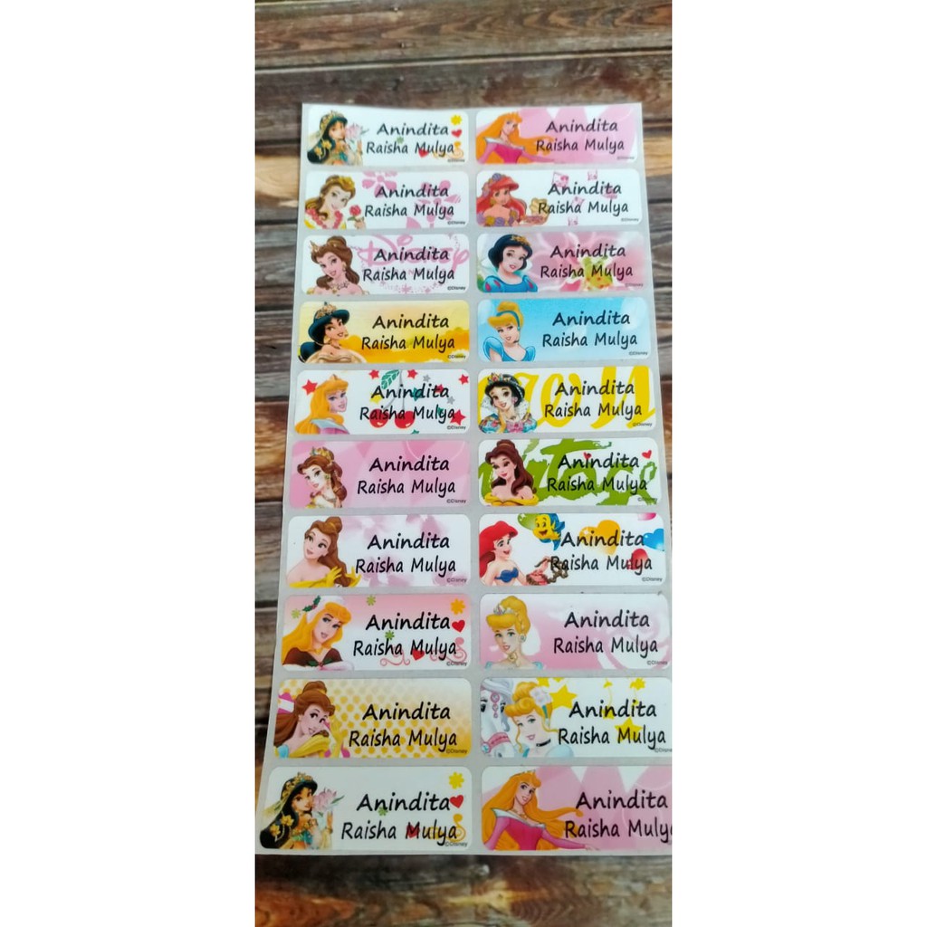 

Princess Label nama sticker label name waterproof