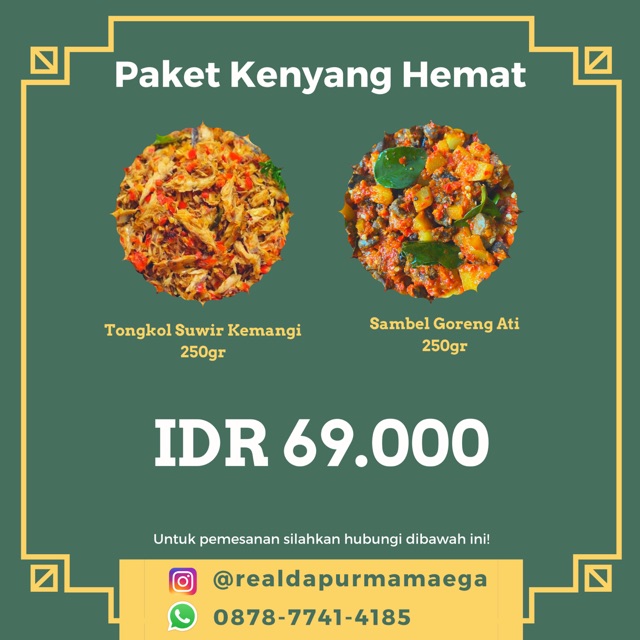 

PAKET KENYANG HEMAT - Tongkol suwir kemangi, sambel goreng ati