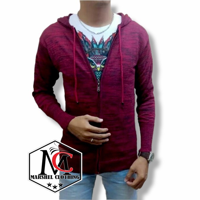 RCL - Jaket Rajut Ariel Jumbo Premium / Rajut Pria XXL / Sweater Rajut / Rajut Roundhand Finger