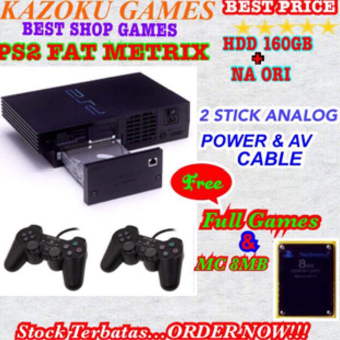 (Paling Laris) Ps2 Fat Matrix Hdd160Gb Full Game Terbaru - Hitam