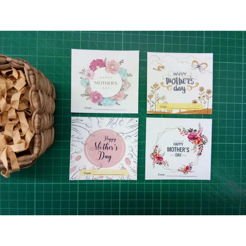 kartu tag happy mothers day 20 pcs bunga