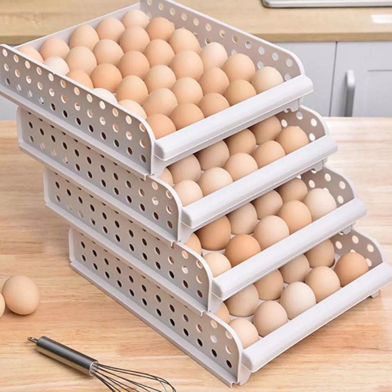  Rak Telur  Bertingkat Egg Box Drawer Kotak Penyimpanan 
