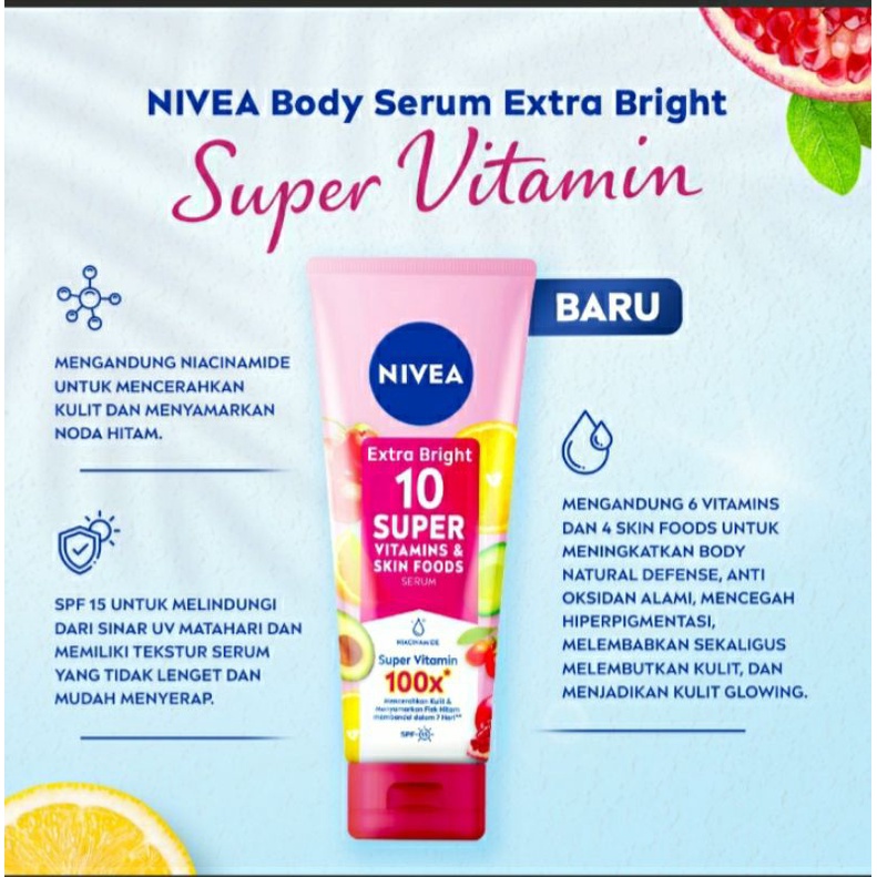 NIVEA Extra Bright C&amp;E Body Lotion - 10 Super Vitamins 180ml - Body Serum