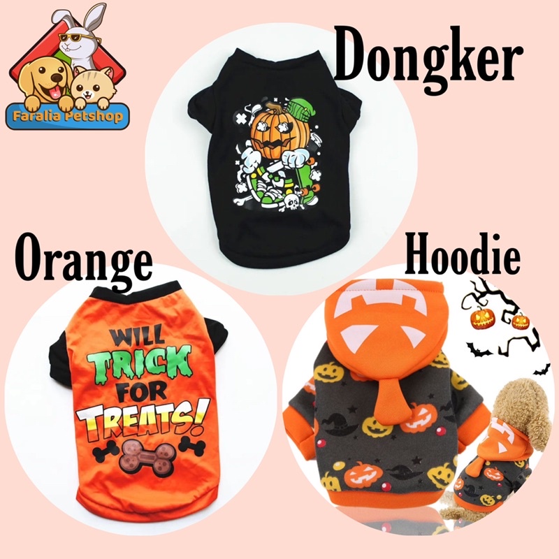 Baju Kucing Anjing Motif Halloween Cat Dog Pet Costume Kostum Haloween Murah Kaos