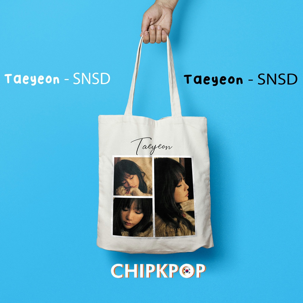 [TAEYEON SNSD PAKET SET] I TOTEBAG SNSD MURAH I TAS KOREA STYLE I PHOTOCARD TAEYEON I TOTEBAG CUSTOM