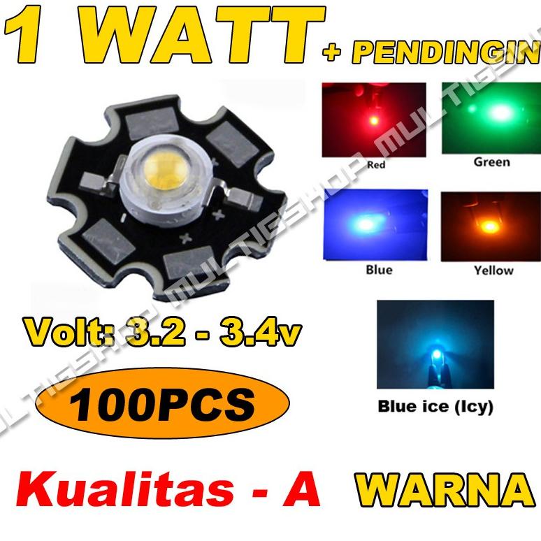 100 Pcs Led Hpl 1W - Warna