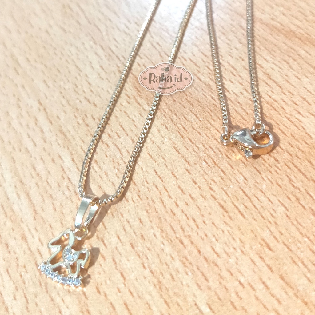 Kalung Anak Rantai Italy Motif Kuda Rocking Perhiasan Cantik Anak Lapis Emas 18k 817