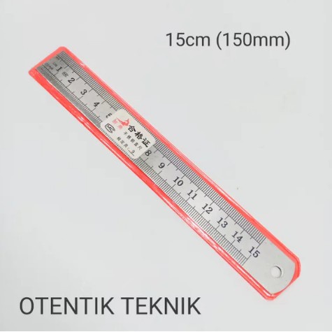 Jual PENGGARIS BESI 15 CM - 150 MM - STEEL RULER 6 INCH | Shopee Indonesia