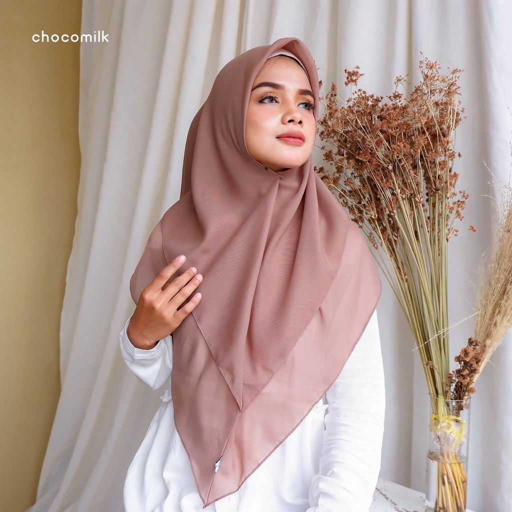 jilbab segiempat instan polycotton poton (free clip turky)