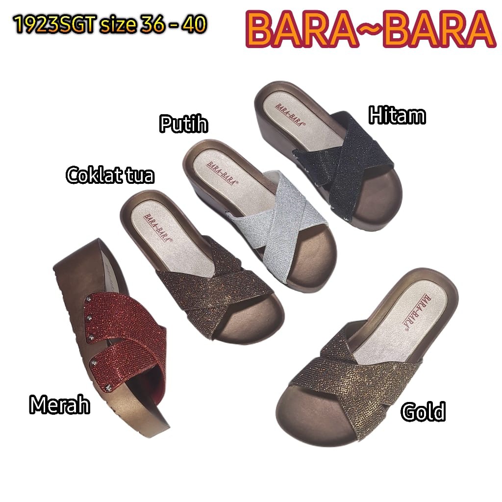 BARA BARA ORIGINAL jelly sendal karet empum murah sandal wanita wedges import barabara cewek 1923sgt