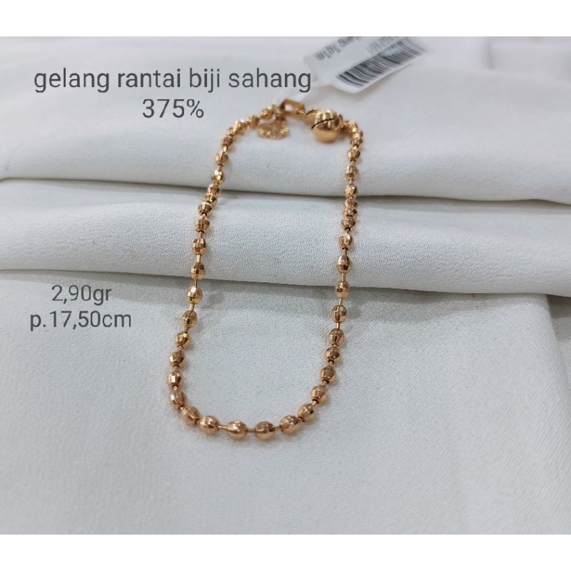gelang rantai biji sahang kadar 375%