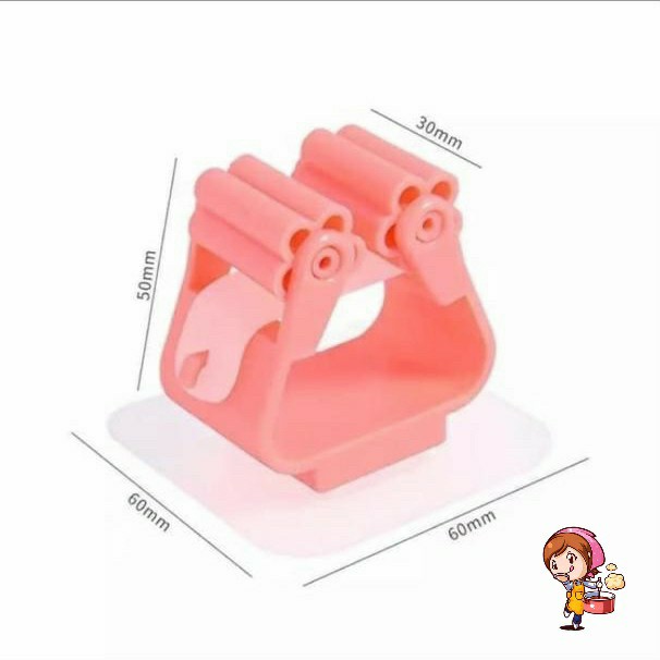 Elmart Klip Penjepit Gantungan Sapu Pel Mop Holder Suction Hanger