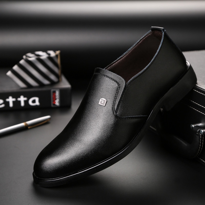 Sepatu Kulit Pria  Bisnis Formal  Kasual Sepatu     Pria British Slip-On menunjuk Pemuda Sepatu