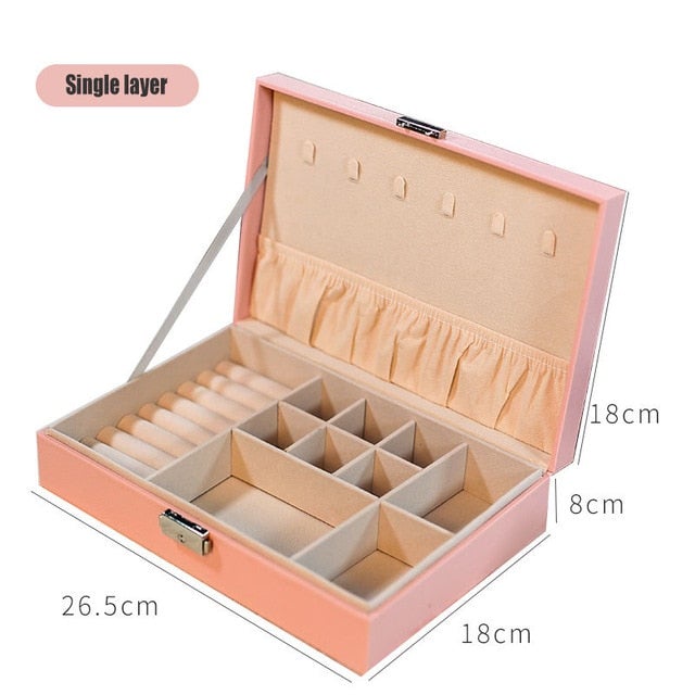 Kotak Perhiasan Jewelry Storage Box Tempat Penyimpanan Cincin Kalung Gelang Aksesoris XL Single Layer