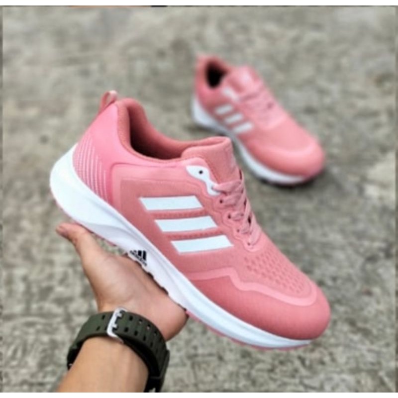 Adidas zoom abu pink sepatu running wanita