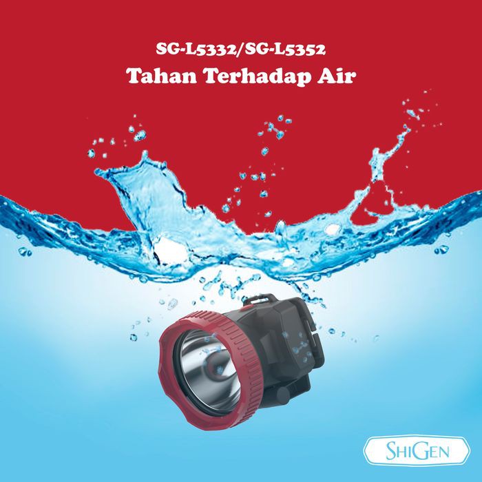 Senter Kepala / Headlamp LED 10W Shigen SG-L5352 Waterproof