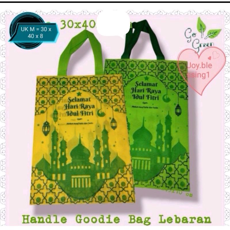 

TAS SPUNBOND 75 GSM LEBARAN/ TAS GODDIE BAG LEBARAN UK M 30 X 40 X 8 CM PER PCS