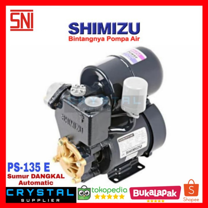 Jual POMPA AIR SHIMIZU PS-135 E / PS135E Dangkal Otomatis 125 Watt