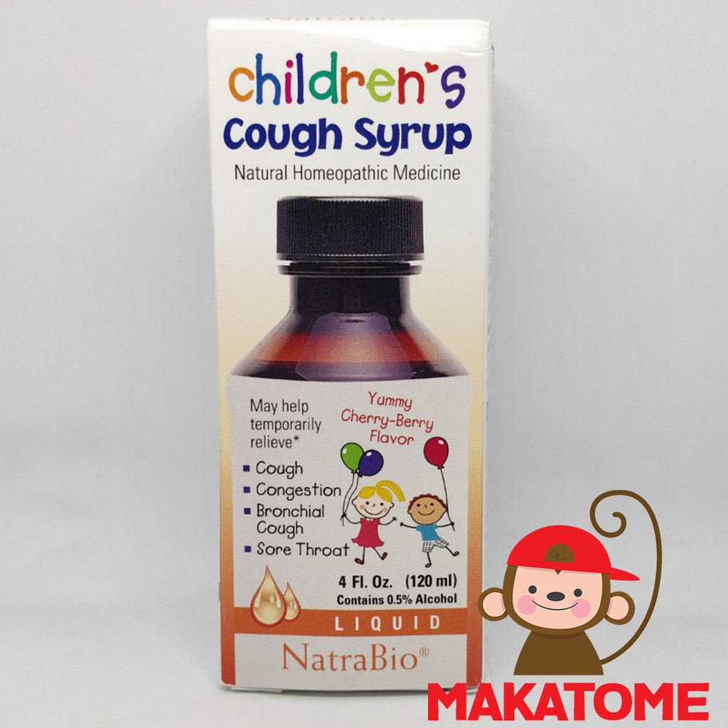 NatraBio Children's Cough Syrup (120 ml) Natural Homeopathic kids anak Children medicine Natra Bio